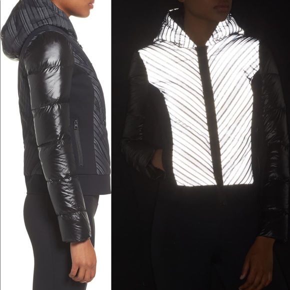 Blanc Noir Chevron Reflective Puffer Jacket - Picture 2 of 8